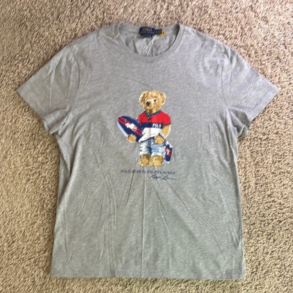 NWOT Polo Ralph Lauren Gray Bear Graphic T-Shirt